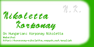 nikoletta korponay business card